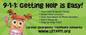 Getting Help for 911 is easy. This graphic from Colorado is meant to teach kids how to use their phones to dial the emergency number.